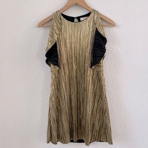 {GB Girls} Gold/Black Ruffle Sleeveless Dress